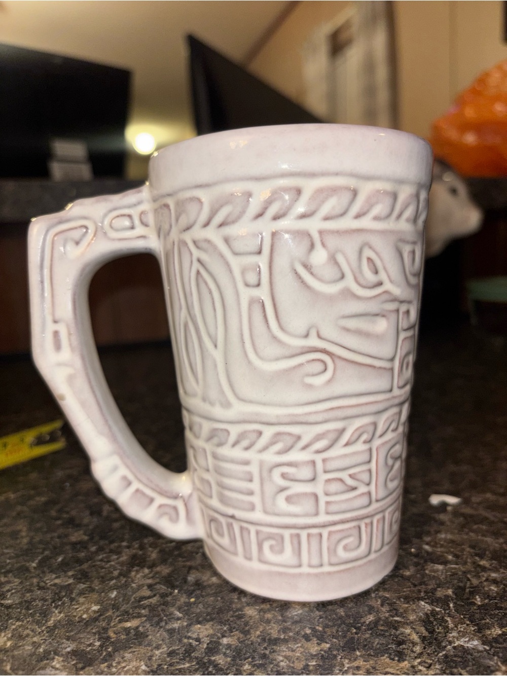 Frankoma White Sand Aztec Grand Mug